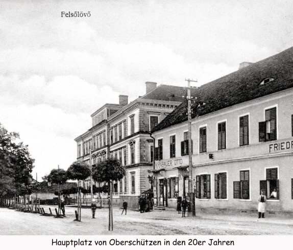 Hauptplatz von Oberschützen in den 20er Jahren