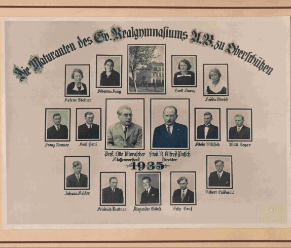 Die Maturanten des Ev. Realgymnasiunms A. B. zu Oberschützen